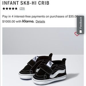 VANS Infant Sk8-Hi Crib Size 2
